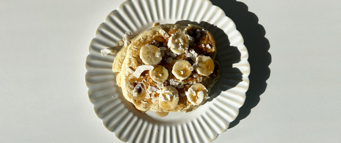 Coconut Banana Paradise Protein Pancakes