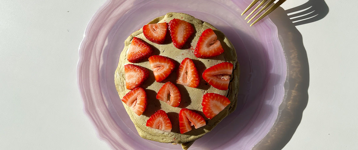 Green Goddess Matcha Protein Pancakes