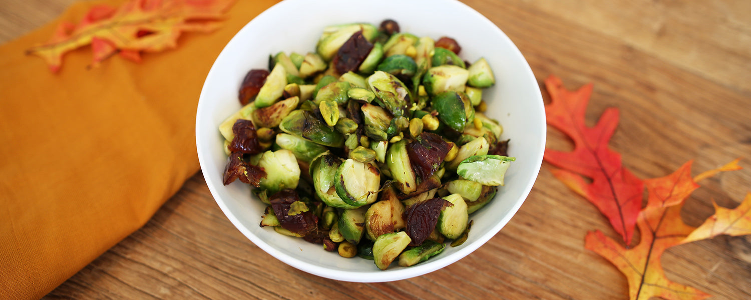 Your New Favorite Side Dish ~ Pistachio Date Brussels Sprouts