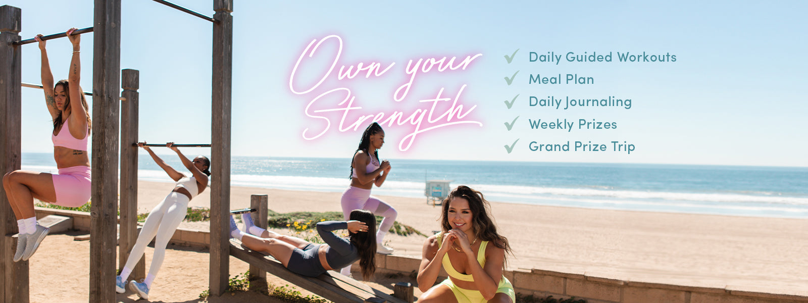 Tone It Up Own Your Strength Summer Challenge Daily Guided Workouts Meal Plan Daily Journaling Weekly Prizes Grand Prize Trip